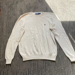 Polo by Ralph Lauren Cream Fine Knit Crewneck Sweater